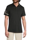 J. Lindeberg Men's Hedge Contrast Logo Polo In Black