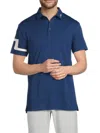 J. Lindeberg Men's Hedge Contrast Logo Polo In Estate Blue