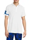 J. Lindeberg Men's Hedge Contrast Logo Polo In White