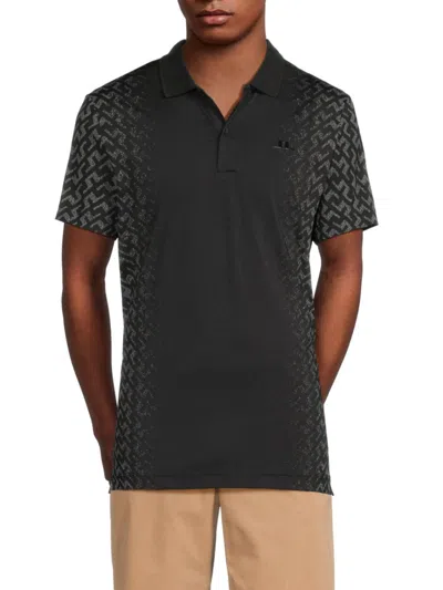 J. Lindeberg Men's Kalle Logo Polo In White Black
