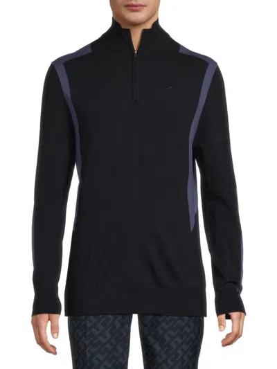 J. Lindeberg Men's Kendrick Knitted Zip Sweater In Blue