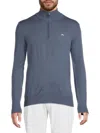J. Lindeberg Men's Kian Wool Half-zip Sweater In Blue