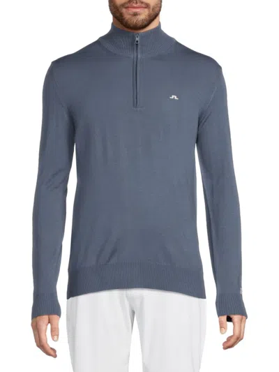 J. Lindeberg Men's Kian Wool Half-zip Sweater In Blue