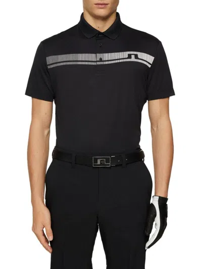 J. Lindeberg Men's Klas Polo Shirt In Black