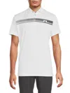 J. Lindeberg Men's Klas Regular Fit Stripe Logo Polo In White