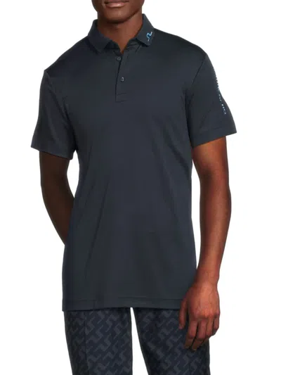 J. Lindeberg Men's Logo Short-sleeve Golf Polo In Navy