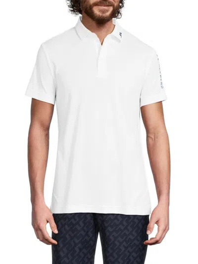 J. Lindeberg Men's Logo Short-sleeve Golf Polo In White