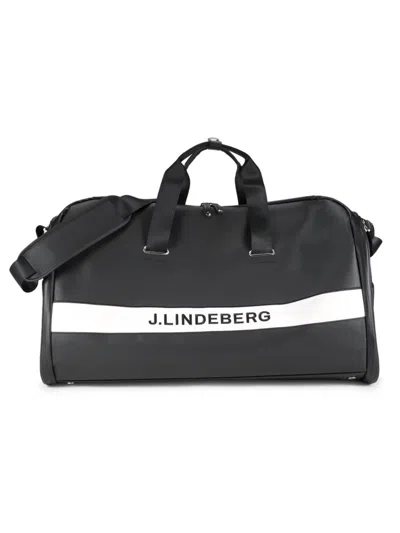 J. Lindeberg Men's Logo Stripe Duffel Bag In Black