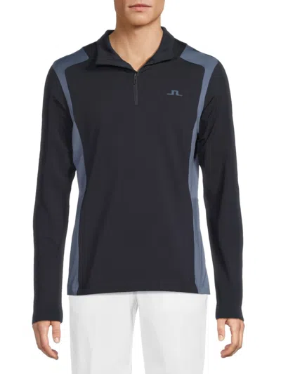 J. Lindeberg Men's Lukas Logo Colorblocked Pullover Jacket In Blue