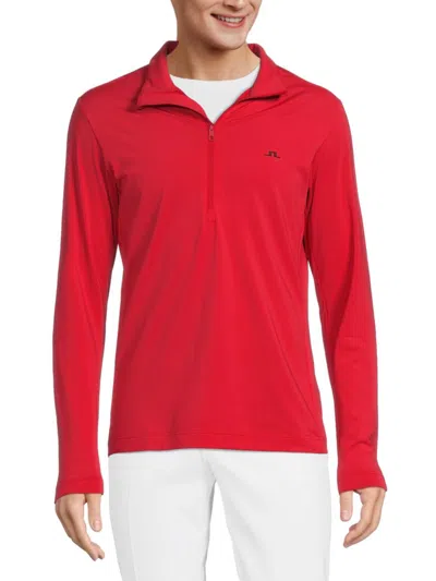 J. Lindeberg Men's Luke Logo Sweatshirt In Cherry