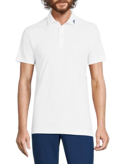 J. Lindeberg Men's Regular Fit Logo Golf Polo In White
