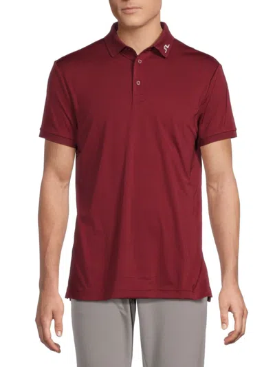 J. Lindeberg Men's Regular Fit Logo Polo In Cabernet