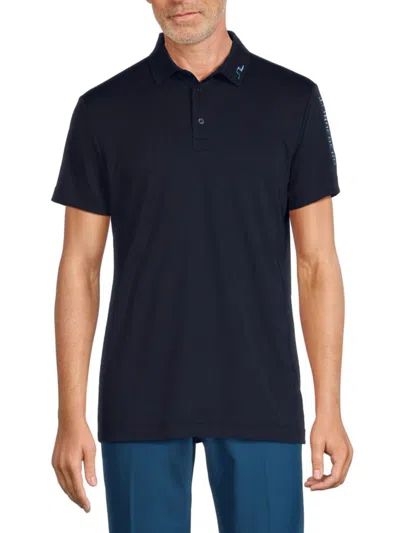 J. Lindeberg Men's Solid Golf Polo In Navy