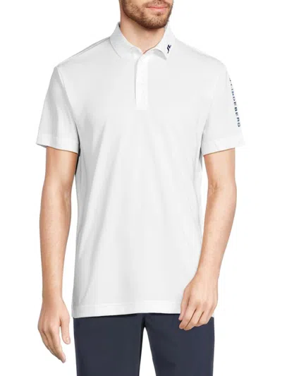 J. Lindeberg Men's Solid Golf Polo In White