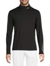 J. Lindeberg Men's Tour Tech Mid-layer Half-zip Pullover In Black