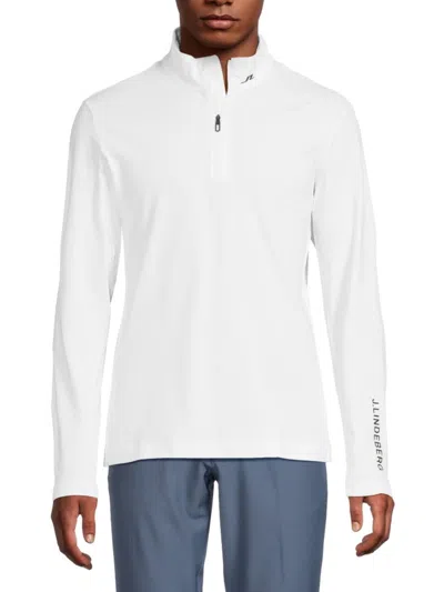 J. Lindeberg Men's Tour Tech Mid-layer Half-zip Pullover In White
