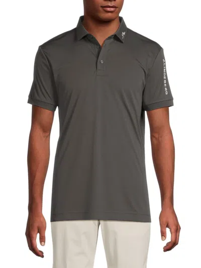 J. Lindeberg Men's Tour Tech Polo Shirt In Gray