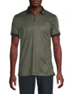 J. Lindeberg Men's Tour Tech Print Polo Shirt In Green