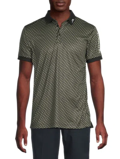 J. Lindeberg Men's Tour Tech Print Polo Shirt In Multi