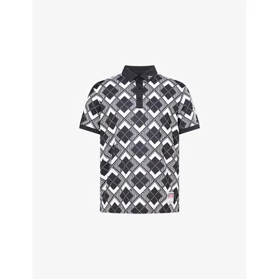 J. Lindeberg Mens 30y Tour Tech Argyle Woven Polo T-shirt In Multi