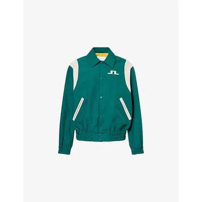 J. Lindeberg Mens Forest Biome Bridger Masters Woven Jacket In Green