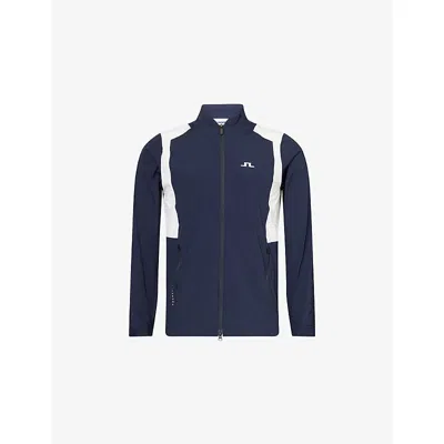 J. Lindeberg Mens Navy Jacs Zipped Packable Woven Jacket In Multi