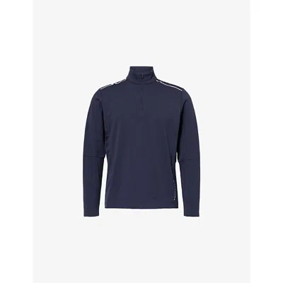 J. Lindeberg Mens Navy Leon Quarter Zip Mid Layer Long-sleeve Top In Blue
