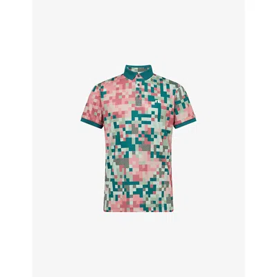 J. Lindeberg Mens Tour Multi Bridger Tour-print Woven Polo Shirt