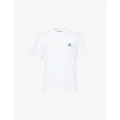 J. Lindeberg Mens White Parcie Seasonal Cotton T-shirt
