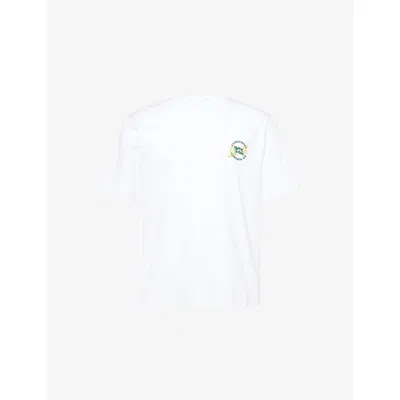 J. Lindeberg Mens White Parcie Tour Brand-print Cotton-jersey T-shirt Xxl