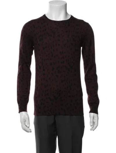 Pre-owned J. Lindeberg Merino Wool Animal Print Jacket In Burgundy
