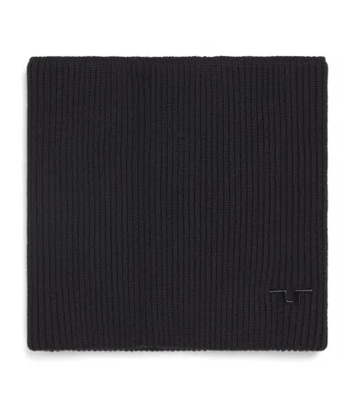 J. Lindeberg Merino Wool Juanma Neck Gaiter In Black