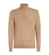J. Lindeberg Merino Wool Quarter-zip Kian Sweater In Brown