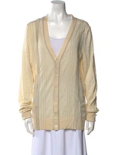Pre-owned J. Lindeberg Merino Wool Striped Sweater W/ Tags In Neutral