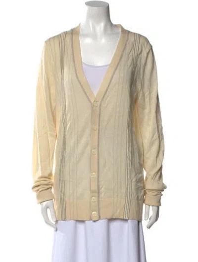 Pre-owned J. Lindeberg Merino Wool Striped Sweater W/ Tags In Neutral