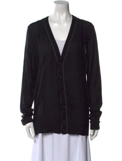 Pre-owned J. Lindeberg Merino Wool V-neck Sweater W/ Tags In Black