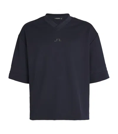 J. Lindeberg Mesh-jersey Milos T-shirt In Navy