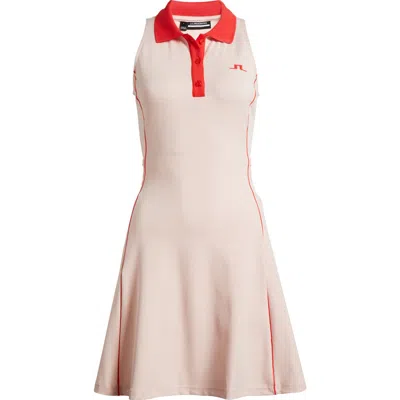 J. Lindeberg Nadia Sleeveless Polo Golf Dress In Rose Quartz