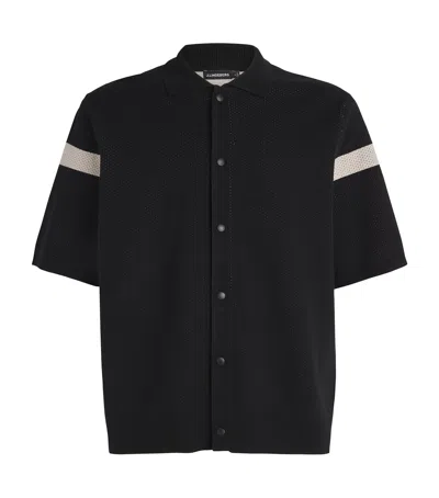 J. Lindeberg Oversized Knitted Rayne Shirt In Black