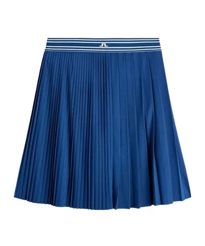 J. Lindeberg Pleated Midi Skirt In Blue