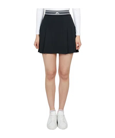 J. Lindeberg Pleated Midi Skirt In Black