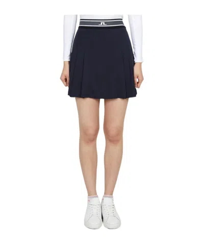 J. Lindeberg Pleated Midi Skirt In Blue