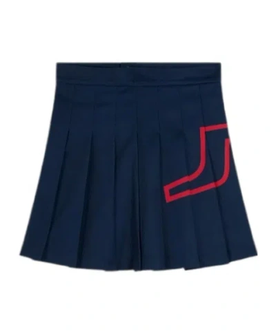 J. Lindeberg Pleated Midi Skirt In Blue