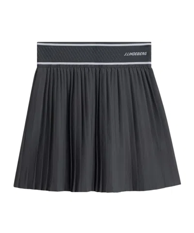 J. Lindeberg Pleated Midi Skirt In Gray