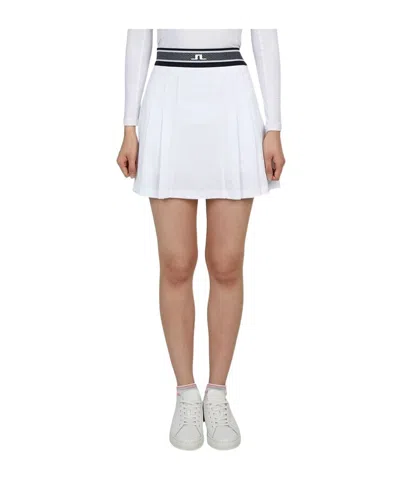 J. Lindeberg Pleated Midi Skirt In White
