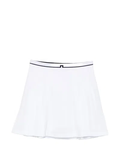 J. Lindeberg Pleated Trim Short Skirt In White
