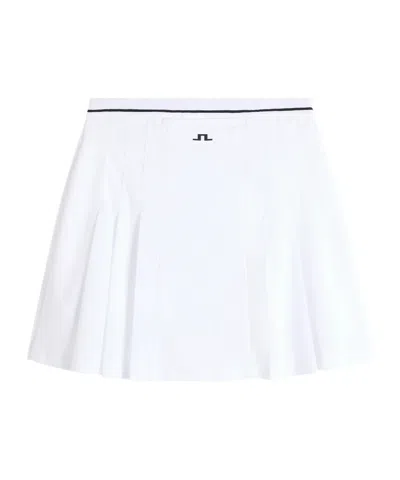 J. Lindeberg Pleated Trim Short Skirt In White