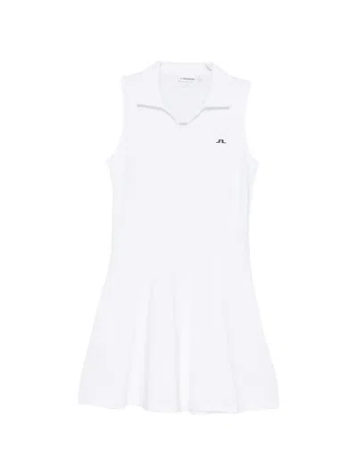 J. Lindeberg Polo-collar Maxi Dress In White