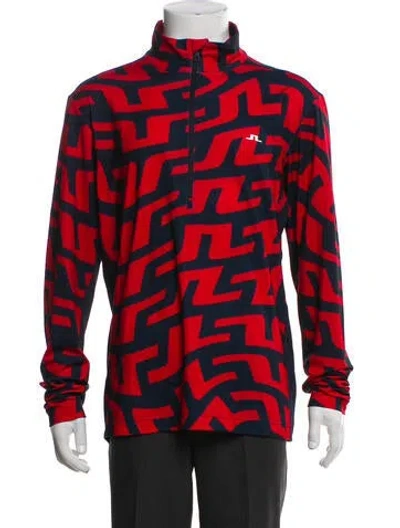 Pre-owned J. Lindeberg Printed Windbreaker In Red