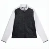 J. Lindeberg Quilted Black Jacket With Smooth White Panels In White